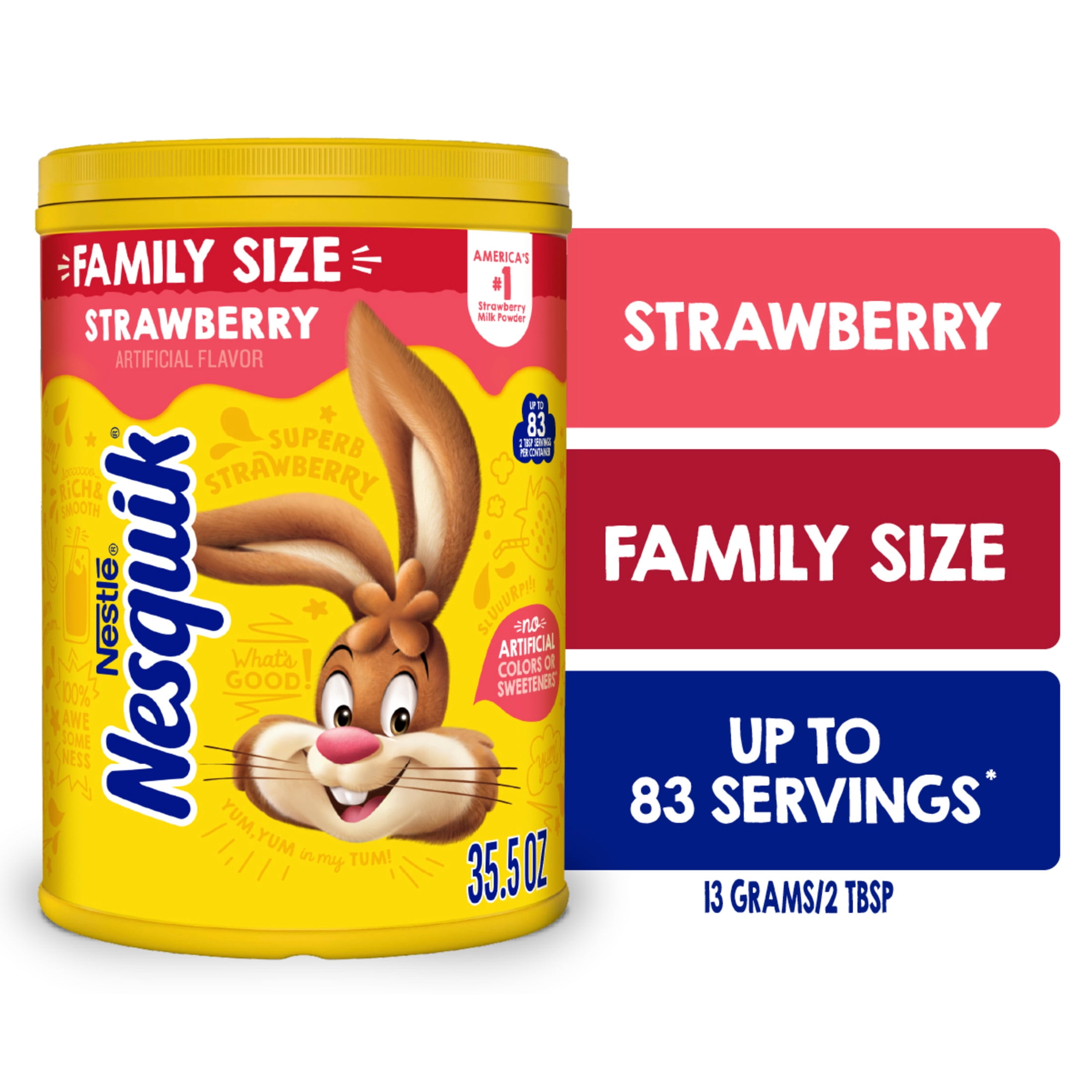 Nestle Nesquik Strawberry Flavor Powder Drink Mix, 35.5 oz