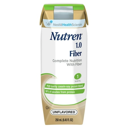 Nestle Nutren 1.0 Fiber Tube Feeding Formula, Unflavored, 8.45 oz Carton, 24 Ct