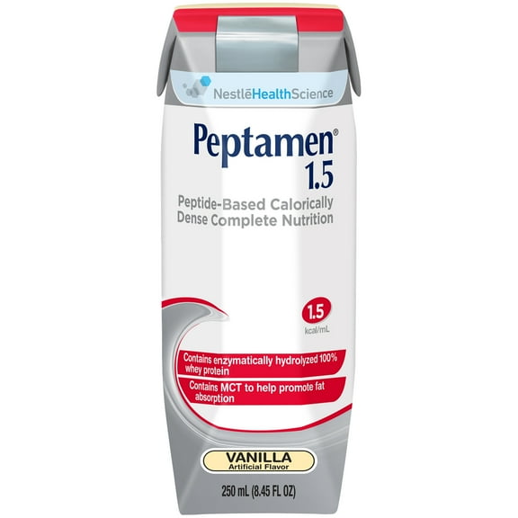 Nestle Peptamen 1.5 Ready-to-Use Formula, Vanilla, 8.45 oz Cartons, 24 Ct