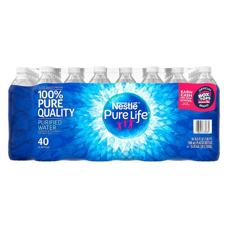 Pure Life Purified Water, 40 Pack - 40 pack, 16.9 fl oz bottles