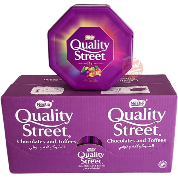 Nestle Quality Street chocolates and toffees individually wrapped candies, 900-gram metal tins (case of 4)