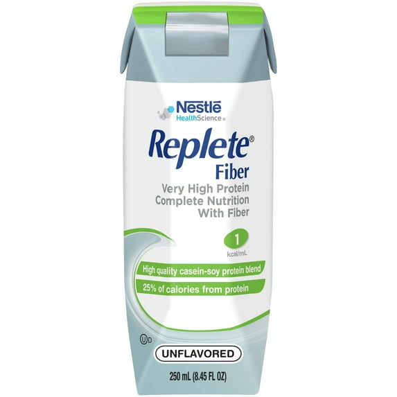 Nestle Replete Fiber Tube Feeding Formula Unflavored 250 mL Carton 24 Ct