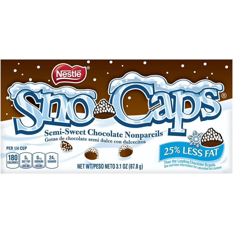 Nestle Sno Caps Semi-Sweet Chocolate Nonpareils, 3.1oz Box – Five