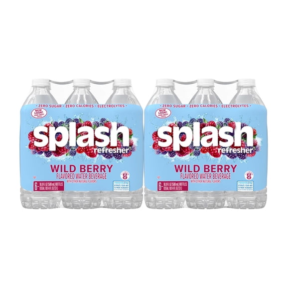 Splash Refresher Wild Berry Flavored Water, 16.9 Fl Oz, 24 Pack