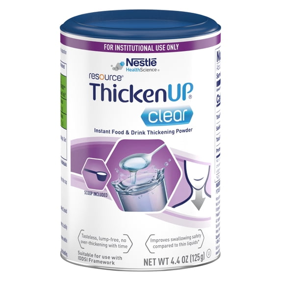 Nestle Thickenup Clear Food & Drink Thickener Unflavored Consistency Varies By Preparation 4.4 oz. Canister 12 Ct