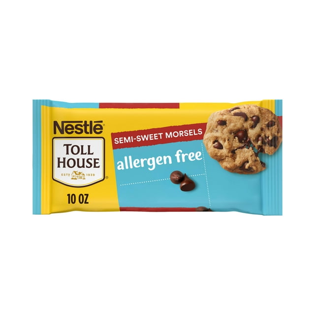 Nestle Toll House Allergen-Free Semi Sweet Chocolate Chips, Regular Size Morsels, 10 oz Bag