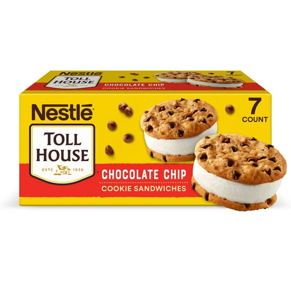 Nestle Toll House Chocolate Chip Cookie Ice Cream Sandwiches, 7 Count Package