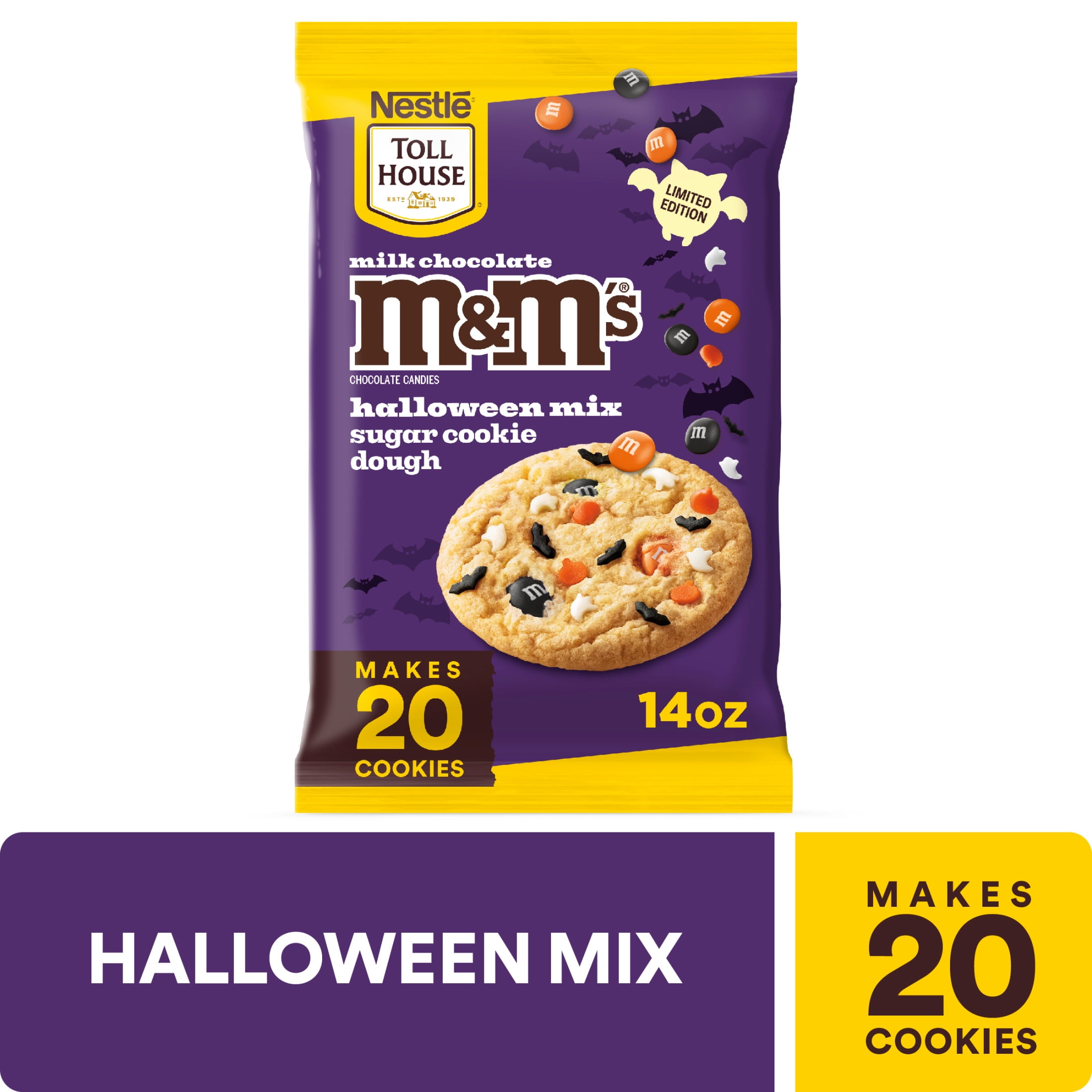 Nestle Toll House Ready to Bake M&M's Ghouls Mix Milk Chocolate Sugar Cookie Dough, 1 Package, 14 oz
