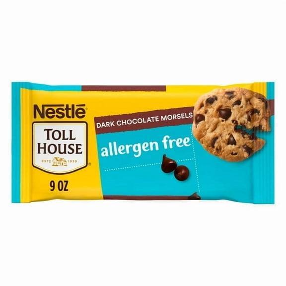 Nestle Toll House Organic Allergen Free Dark Chocolate Regular Baking Chips, 9 oz Bag pack of 2