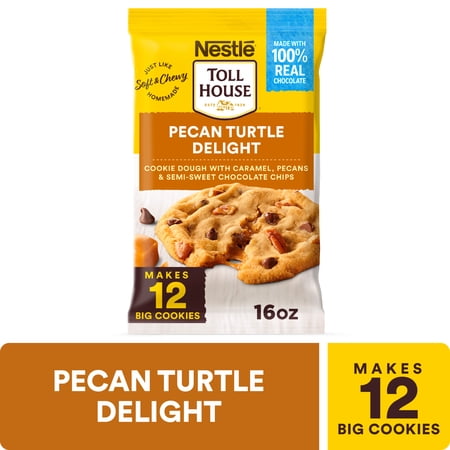 Nestle Toll House Pecan Turtle Delight Cookie Dough, Makes 12 Cookies, 16 oz