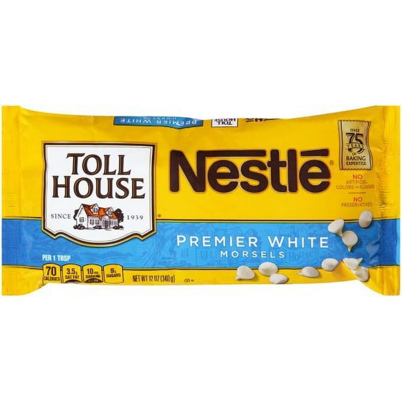 Nestle Toll House Premier White Baking Chips  Morsels  12 Oz Bag (Pack of 8)