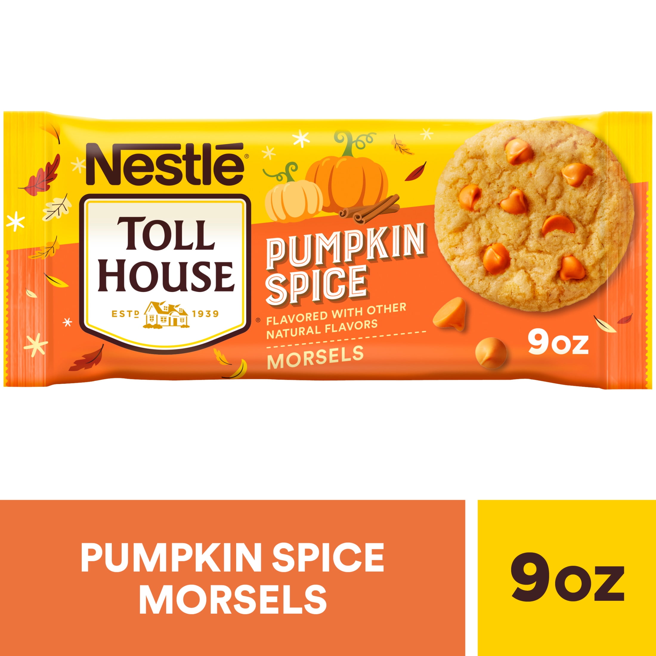 Nestle Toll House Pumpkin Spice Flavored Morsel, Baking Chip for Cookies, Gluten Free 9 oz