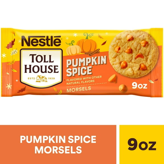 Nestle Toll House Pumpkin Spice Flavored Morsel, Baking Chip for Cookies, Gluten Free 9 oz pack of 2