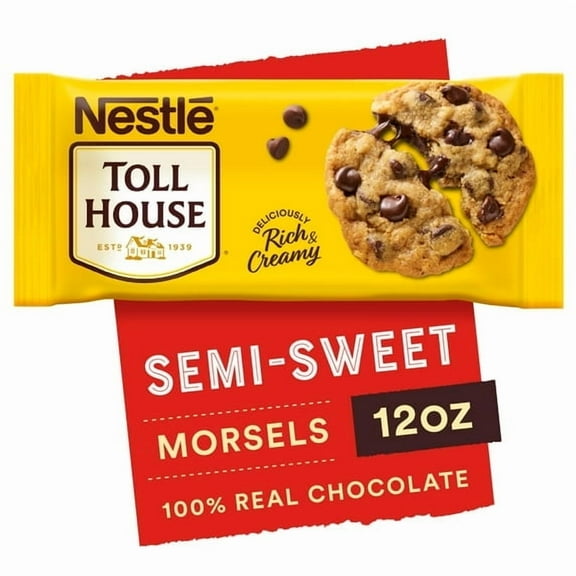 Nestle Toll House Semi Sweet Chocolate Baking Chips, Morsels, 12 oz Bag pack of 1