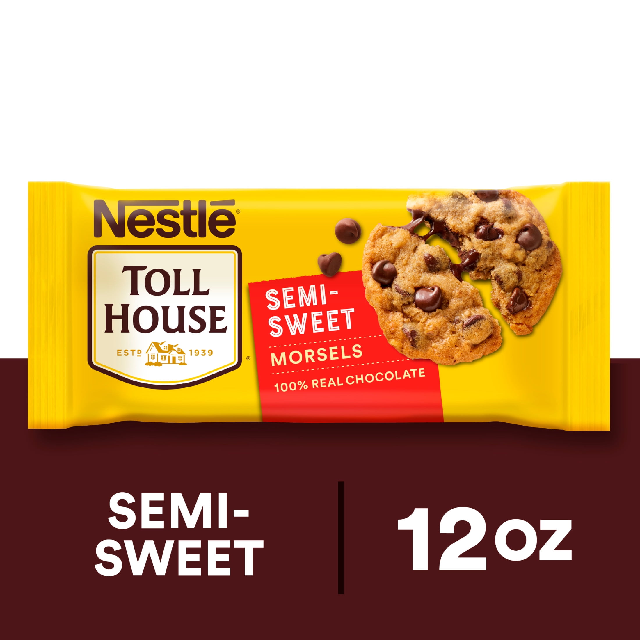 Nestle Toll House Semi Sweet Chocolate Baking Chips, Morsels, 12 oz Bag