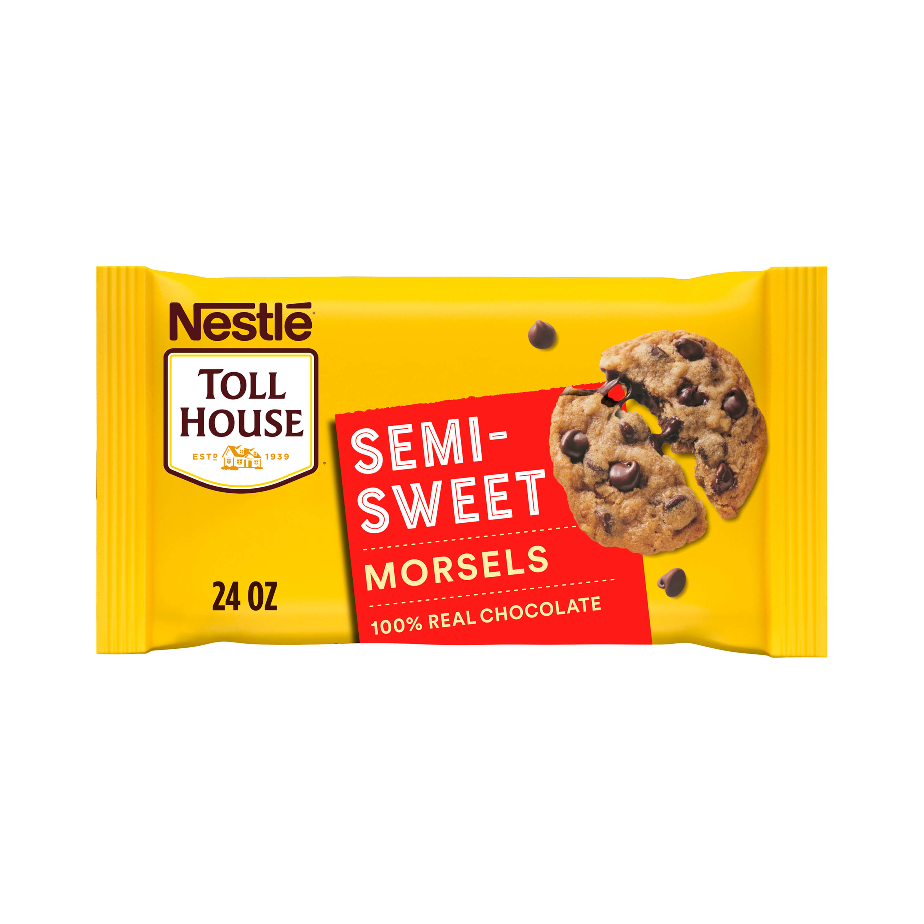 Nestle Toll House Semi Sweet Chocolate Baking Chips, Regular Size Morsels, 24 oz Bag - image 1 of 10