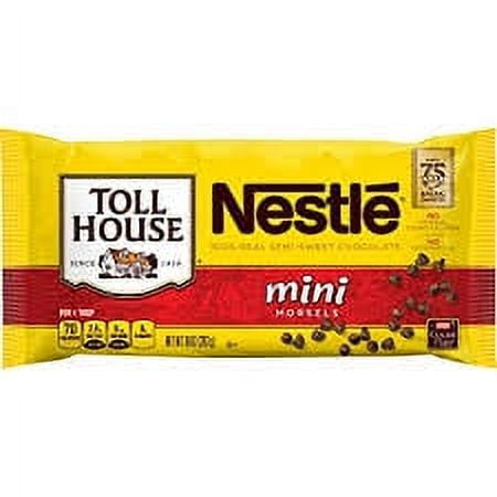 Nestle Toll House Semi-Sweet Chocolate Chip Mini Morsels 10 Oz. Bag (Pack of 8)