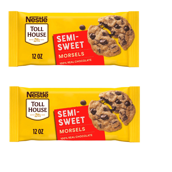 Nestle Toll House Semi Sweet Chocolate Chips, 12 oz Pack of 2 - semi sweet chocolate, baking chips, cookies, desserts, nestle morsels