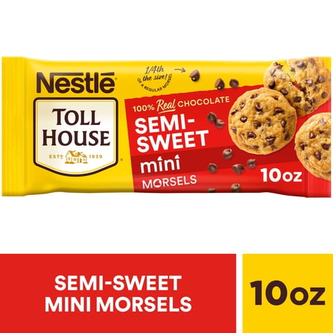 Nestle Toll House Semi Sweet Chocolate Mini Regular Baking Chips, 10 oz Bag