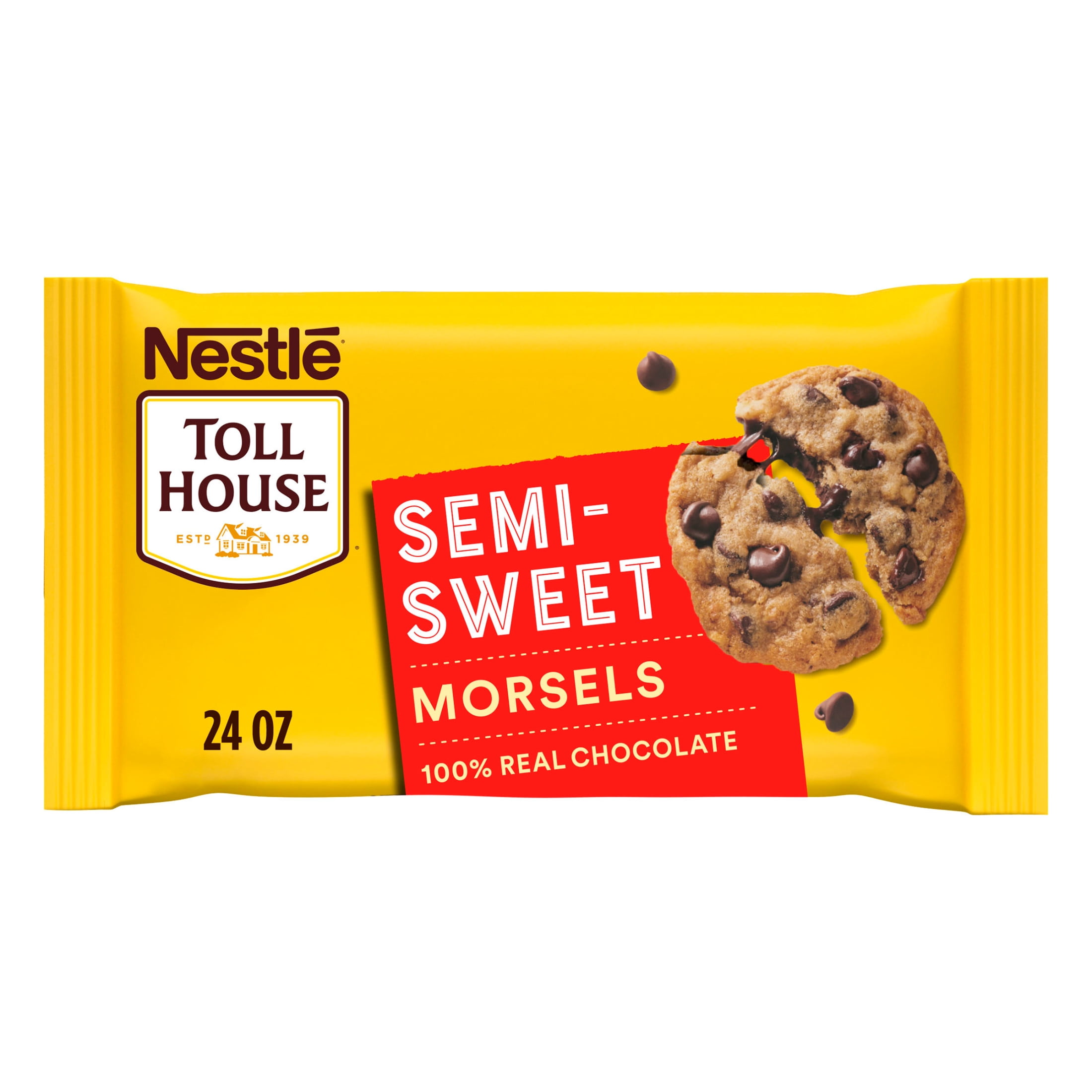 Nestle Toll House Semi Sweet Chocolate Regular Baking Chips, 24 oz Bag