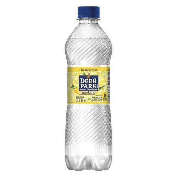 Deer Park Sparkling Water, Lemon, 16.9 oz. Bottle