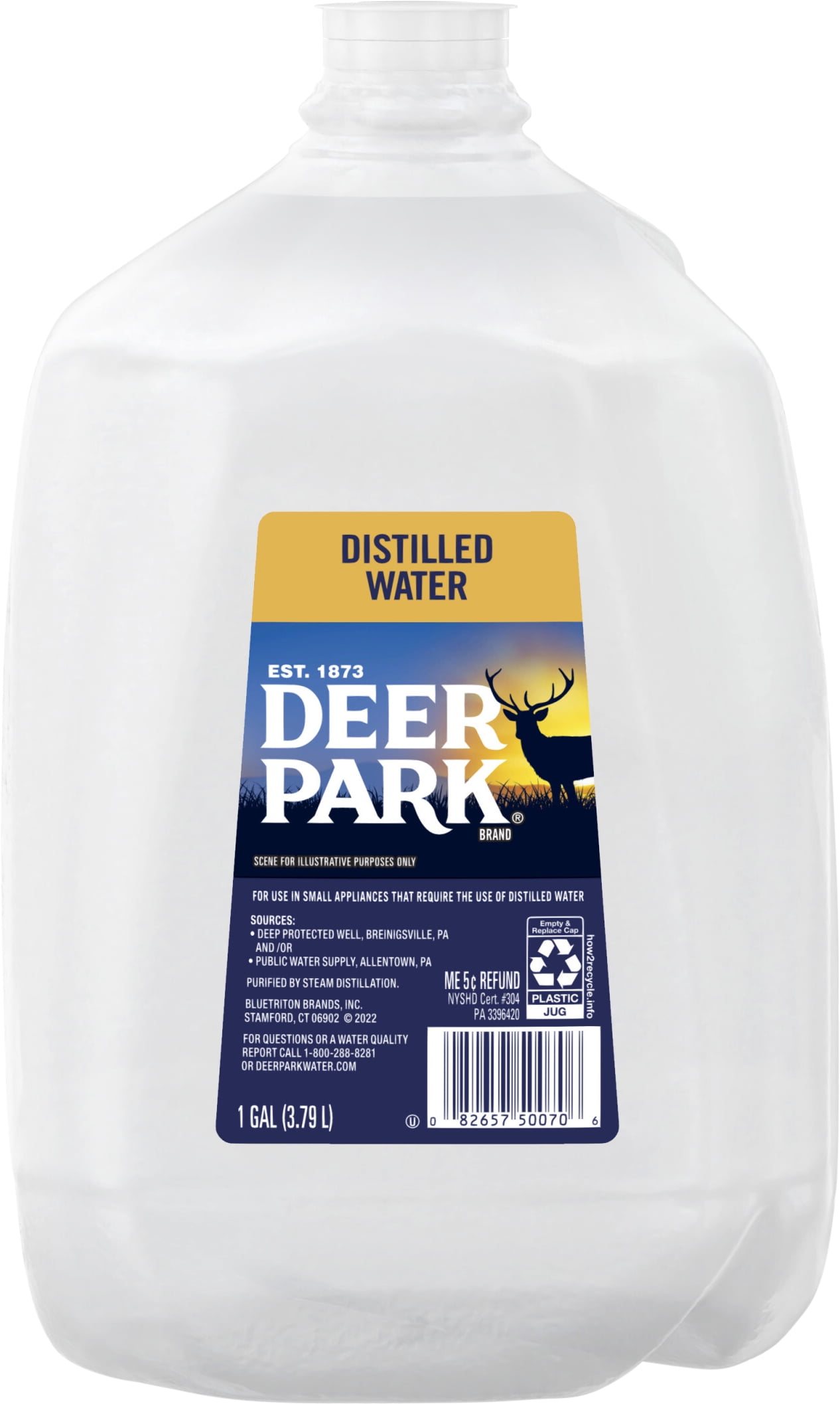 Nestle Waters Deer Park Distilled Bottled Water 1 gal 1 pk