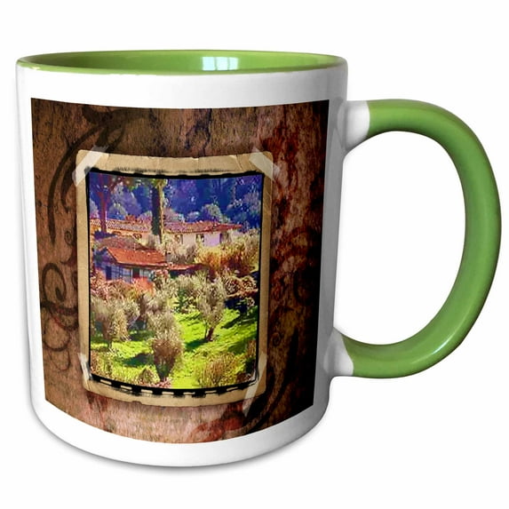 3drose, Nestled in Nature, 15oz Two-tone Green Mug