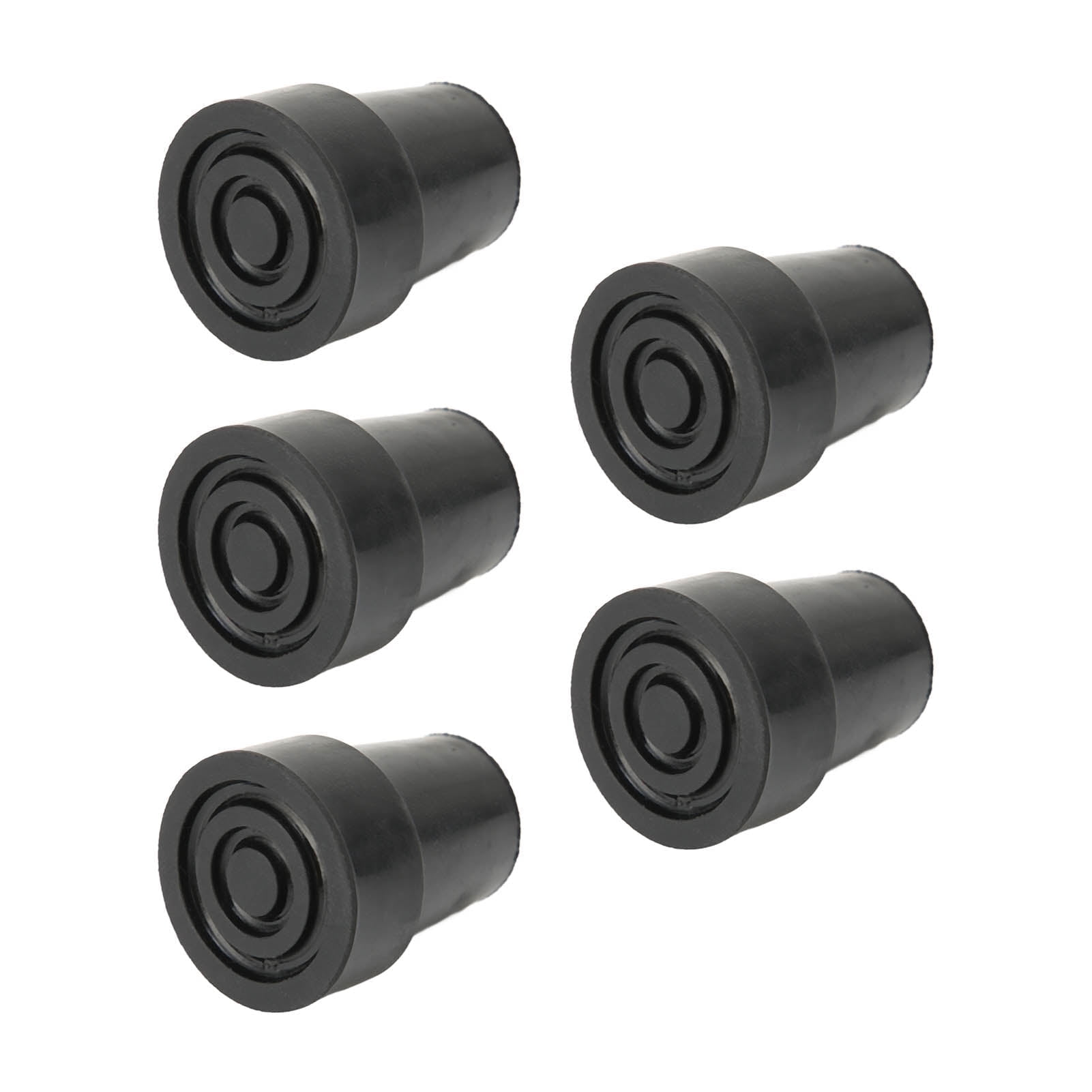 NestledNature Cane Tip, Black 0.7 Inch Walking Cane Tip, 5pcs Crutch Tip Professional Rubber Replacement Walking Stick Cane Tip For Standard Walking Stick Folding Cane Crutch Accessory