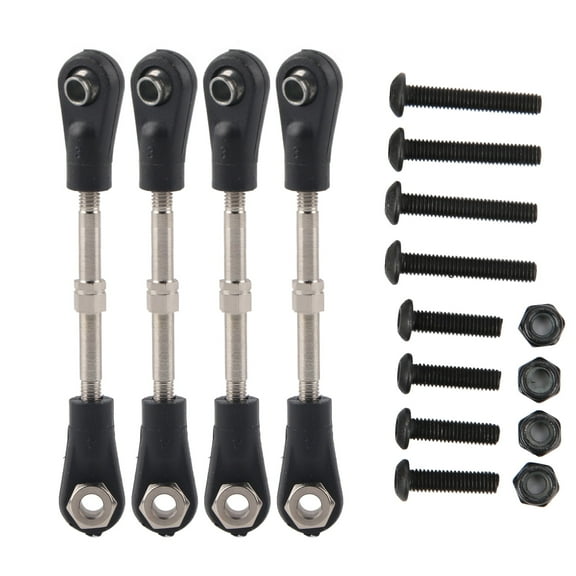 NestledNature RC Steering Linkage, 4pcs Adjustable Steering Tie Rod Linkage Upgrade Replacement Accessory, Metal Steering Tie Rod For 1/10 RC Off Road Vehicle