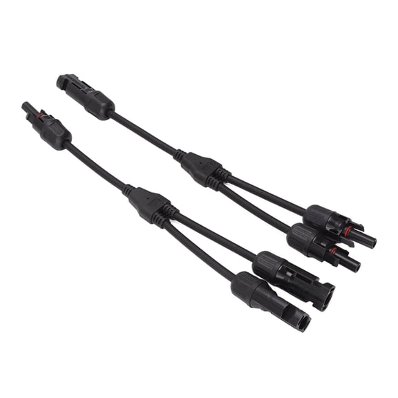 NestledNature Solar PV Parallel Adapter,2 PCS Y Branch Solar Connectors 1 To 2 Splitter Solar PV Parallel Adapter Cable Wire Plug 1000V DC,Y Branch Solar PV Connectors