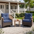 thumbnail image 1 of NestNook 3-Piece Wicker Patio Furniture Set with Swivel Rocking Chairs , Side Table with Cushions for Porch, Balcony, Deck, Backyard, 1 of 10