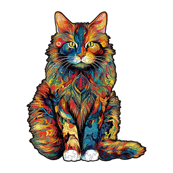 Nestologi Maine Coon Cat Premium Wooden Jigsaw Puzzle for Adults - Large - 5 Hours to Complete