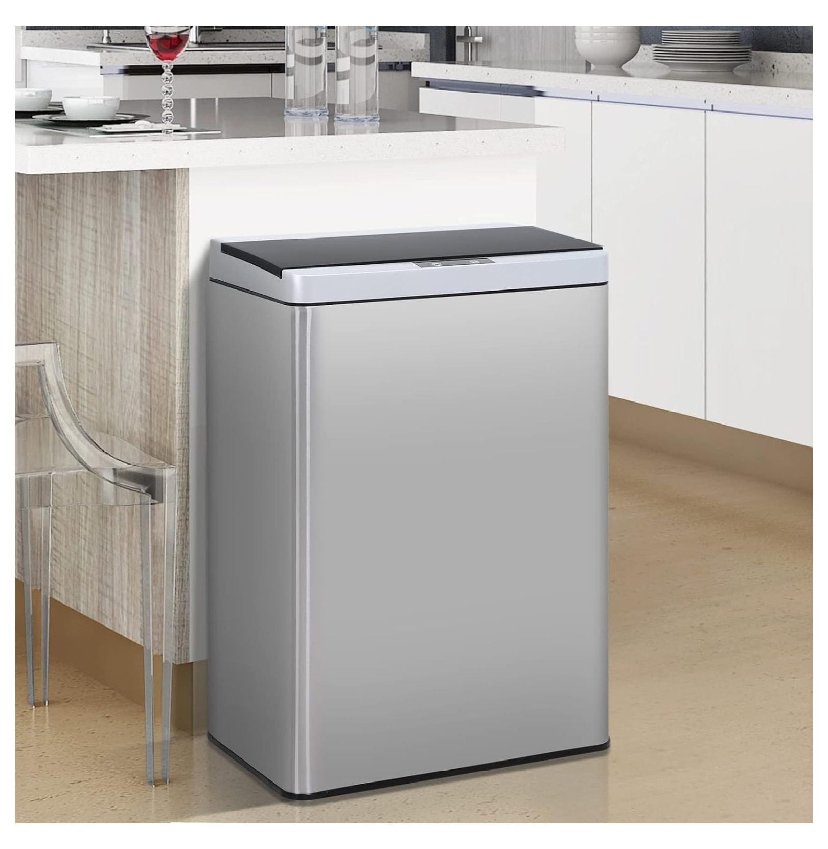 Nestora 13 Gallon Kitchen Trash Can Automatic Touchless Garbage Can 50