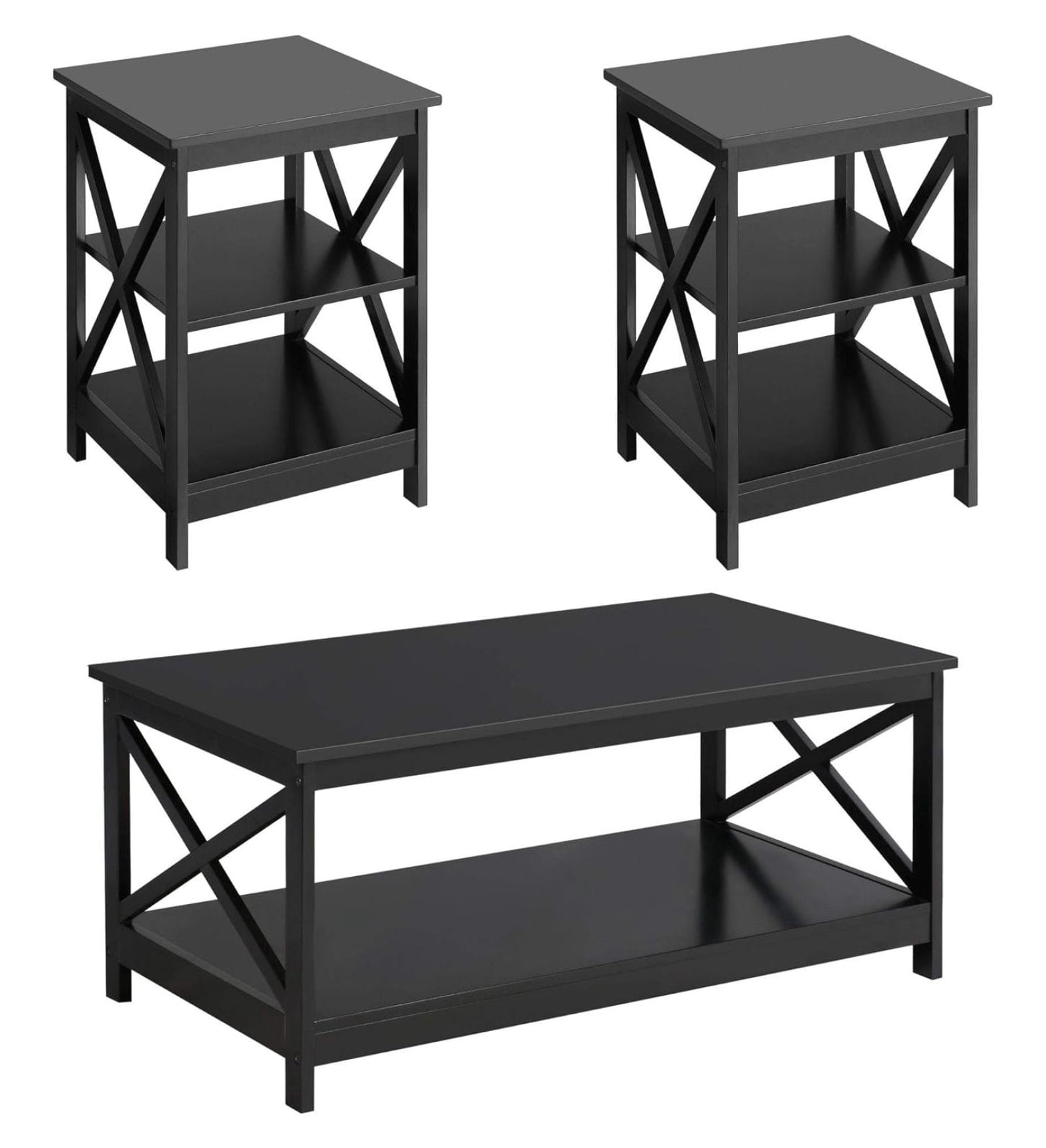 Nestora Living Room Table Set of 3, XDesign Occasional Set with 1