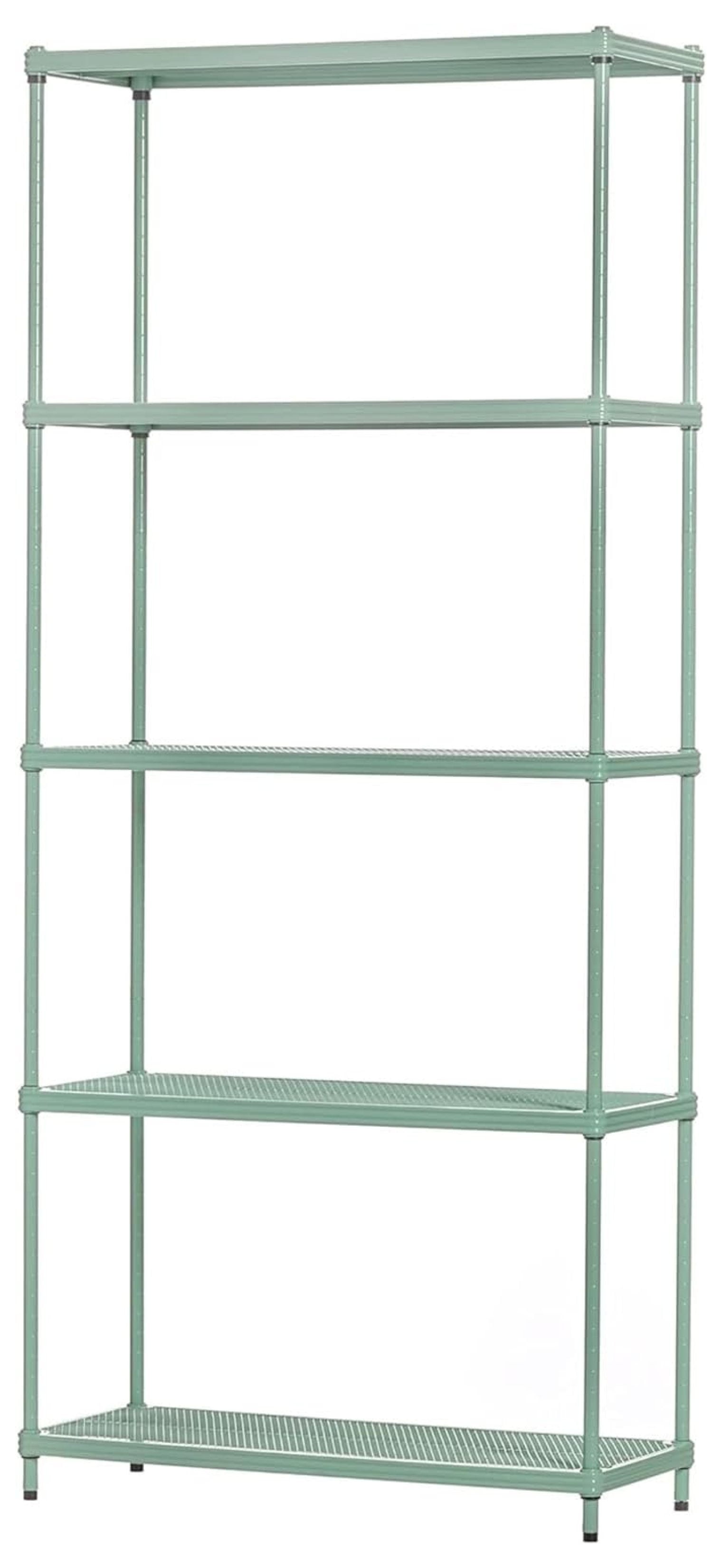 Sage Green Adjustable 5-Tier Metal Wire Shelving Unit