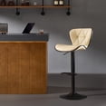 thumbnail image 1 of AUNEKIV Bar Stools, Swivel Counter Height Bar Stools, Adjustable Faux PU Leather Bar Chairs with Back and Footrest, Modern Upholstered Armless Counter Stools, Island Chairs for Bar Kitchen, Beige, 1 of 8