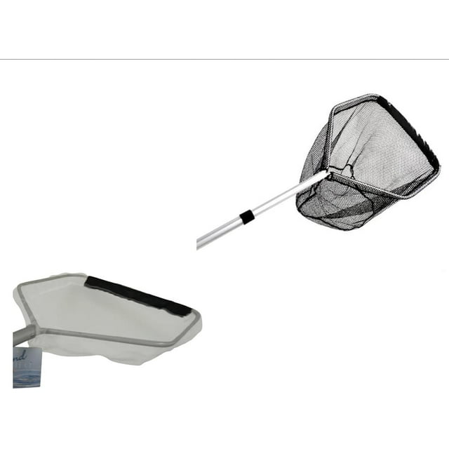 Net 2 Pack Includes A Fish Catching Landing Net Leaf Debris Skimming Nets, Both With Telescopic
