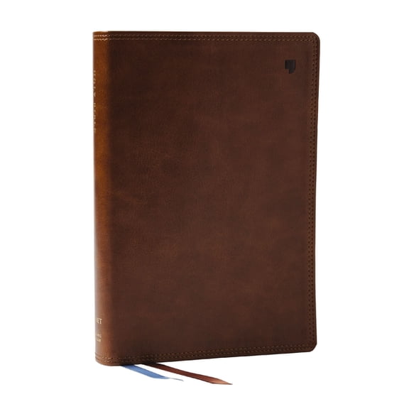 Net Bible, Large Print Thinline with Cross References, Brown Leathersoft, Comfort Print, (Thumb Indexed), (Hardcover)
