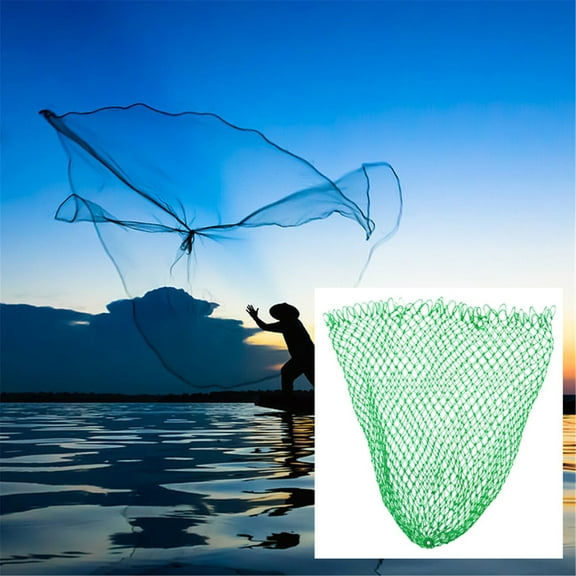 Net Fish Landing Net Foldable Fishing Replacement Net For Freshwater Saltwater Without Handle/ Nylon Scoop Net Head Multi-Strand Thick Scoop Net Head