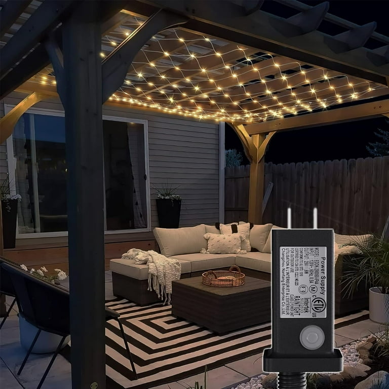 Net Mesh String Lights, 8FTx8FT, 8 Modes, Waterproof, Indoor