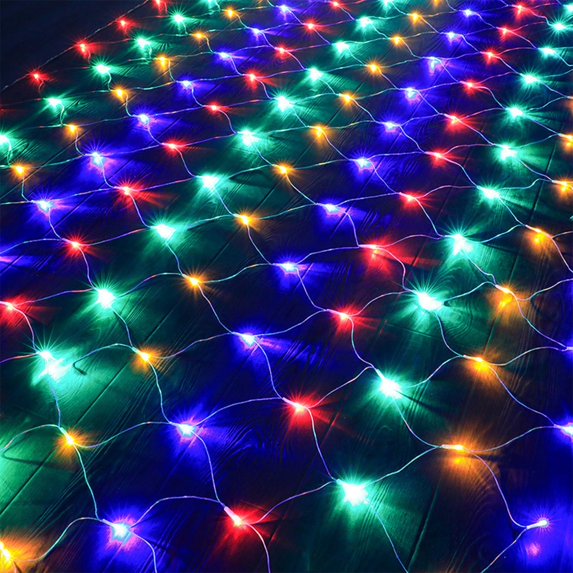 Net Mesh String Lights Waterproof,200 Light Bubbles,8 Lighting Modes,for Indoor Outdoor,Curtain,Christmas Tree,Bush,Party,Wedding,Fairy,Wall Decoration(59"×59",H)