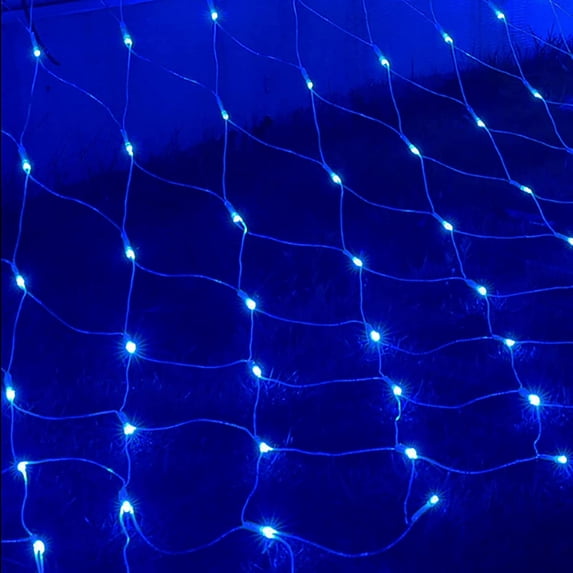 Net Mesh String Lights Waterproof, 8 Lighting Modes, Connectable Plug in for Outdoor Indoor, Curtain, Christmas Tree, Bush, Party, Wedding, Fairy, Wall Decorative(4.9ft*4.9ft,Blue)