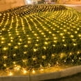 thumbnail image 1 of Net Mesh String Lights Waterproof, 8 Lighting Modes, Connectable Plug in for Outdoor Indoor, Curtain, Christmas Tree, Bush, Party, Wedding, Fairy, Wall Decorative(4.9ft*4.9ft,Warm White), 1 of 5