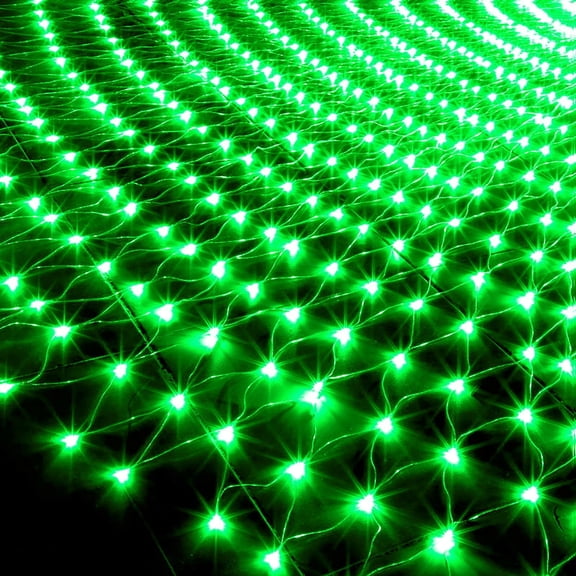 Net Mesh String Lights Waterproof ,8 Lighting Modes, Outdoor Christmas Decorative Lights, for Indoor Outdoor, Curtain, Christmas Tree, Holiday, Party(5 Ft x 5 Ft 96 LED, Green)