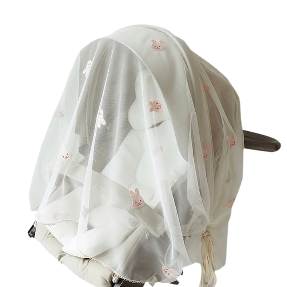 Net Netting Net Carriage Cover Drawstring Embroidered Tulle Cover for Carrycots