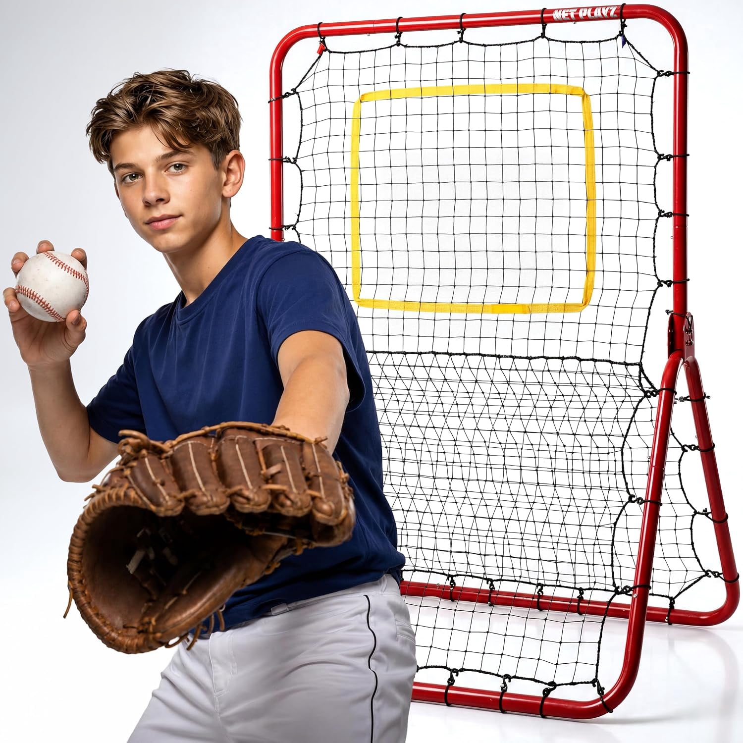 Net Playz Baseball Pitchback Rebounder Net with Adjustable Angles for Practice