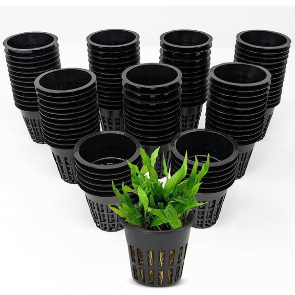 Net Pot 3 inch with Lids Mesh Hydroponic Aeroponic Orchid Round (25 Pack)