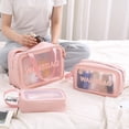 thumbnail image 1 of Net Red Cosmetic Bag Portable Washing Bag Alphabet Storage Bag Transparent Washing Bag, 1 of 7