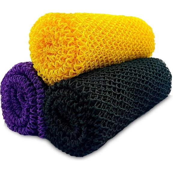 Net Sponge Authentic,3Pack Loofah Bath Sponge (Black?Yellow?)