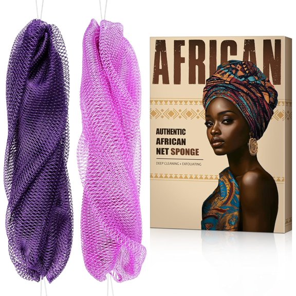 Net Sponge Authentic - Scrub Net Sponge with Knots - 2 count Bath Sponges for Exfoliator - Washer for Shower Accessories